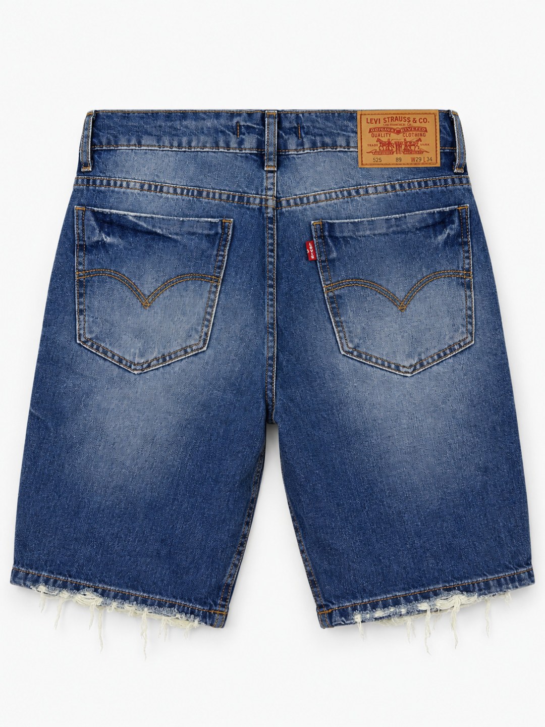 Bermuda Jeans Levi’s 501 Destroyed – Azul Médio — foto 4
