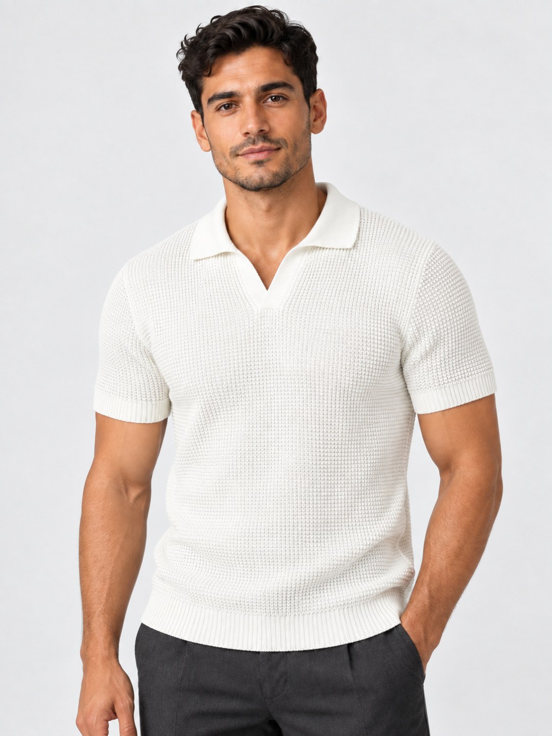 Camisa Polo em Tricô Texturizado - Zara — foto 6