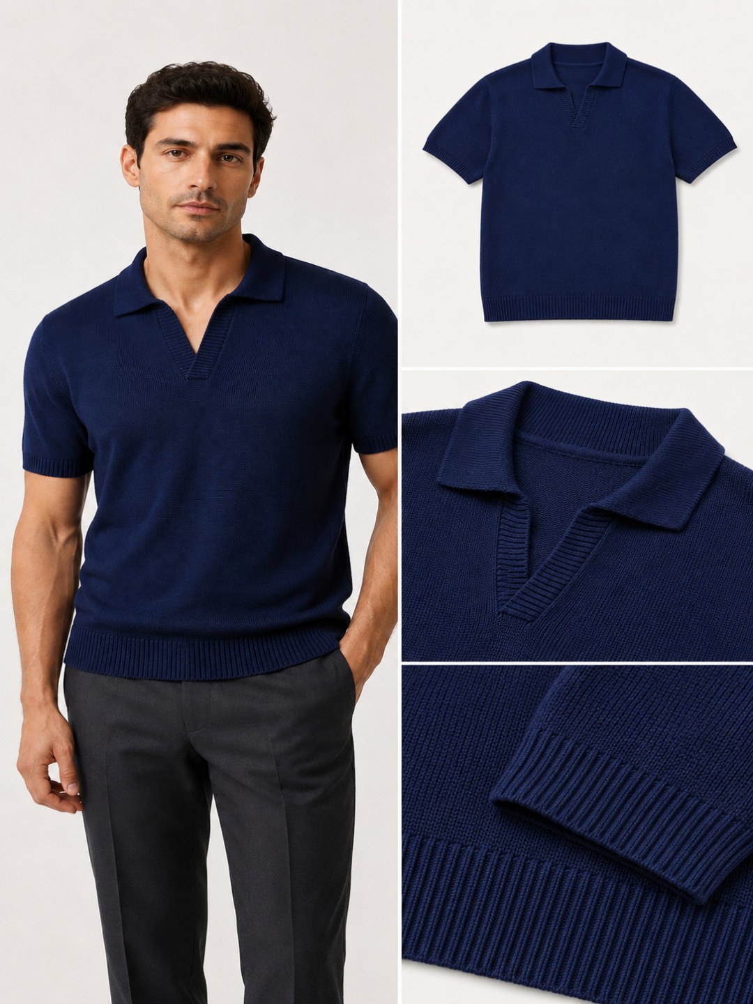 Camisa Tricô Polo Zara - Marinho  — foto 3