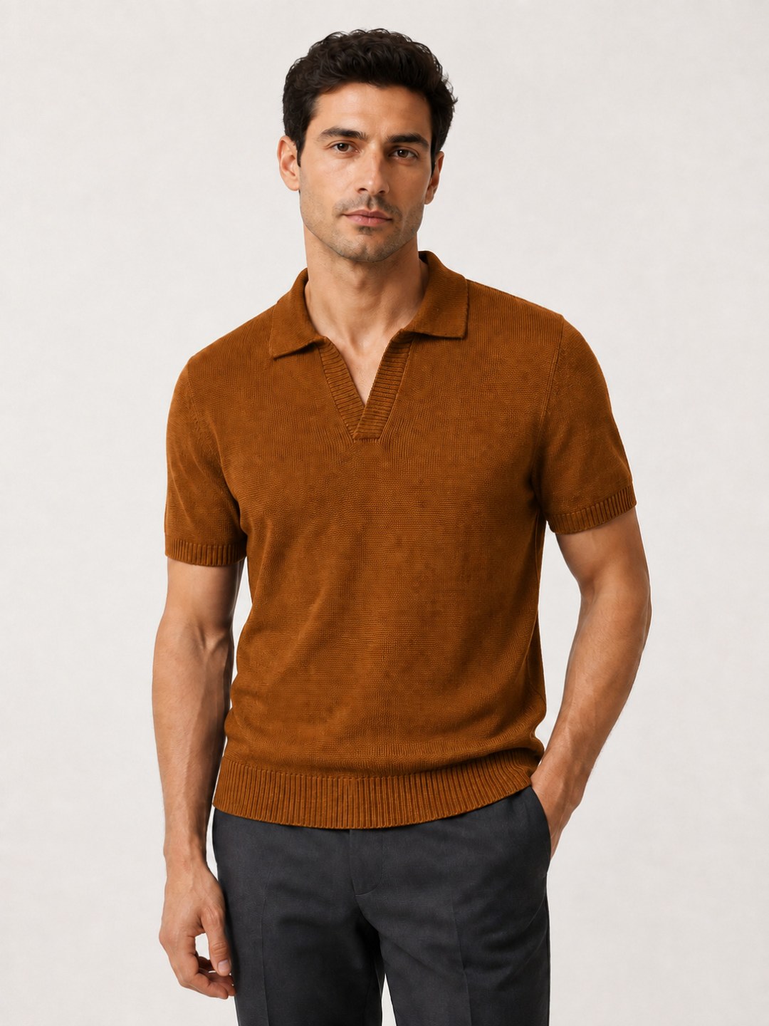 Camisa Tricô Polo Zara - Marrom  — foto 2