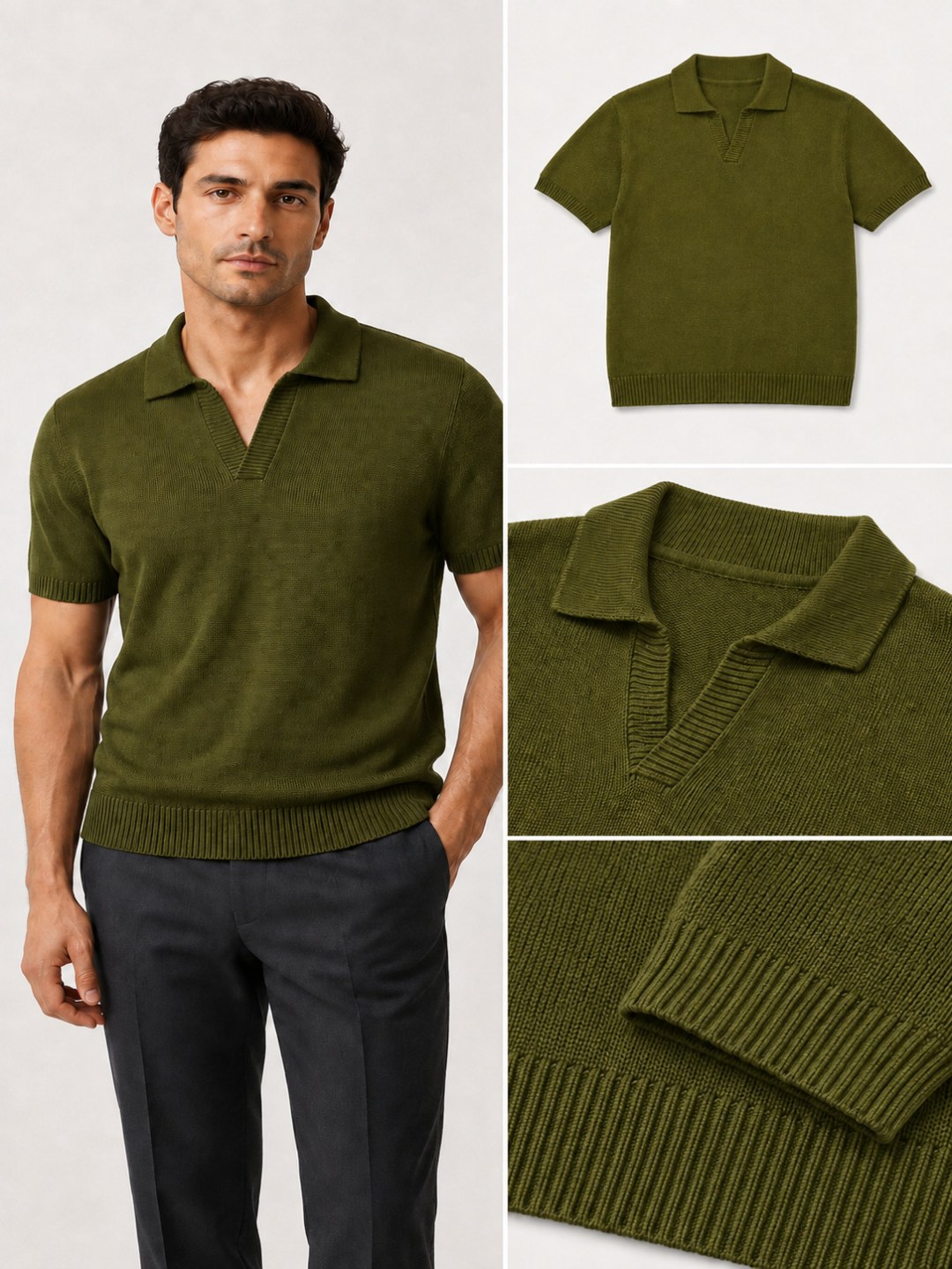 Camisa Tricô Polo Zara - Verde  — foto 3