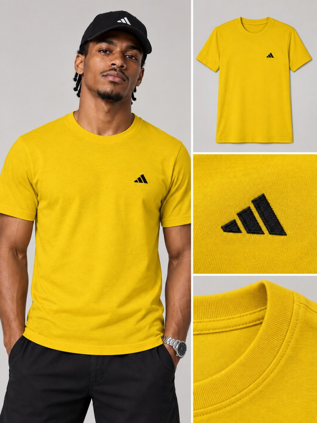 Camiseta Adidas Essential- Amarela — foto 3