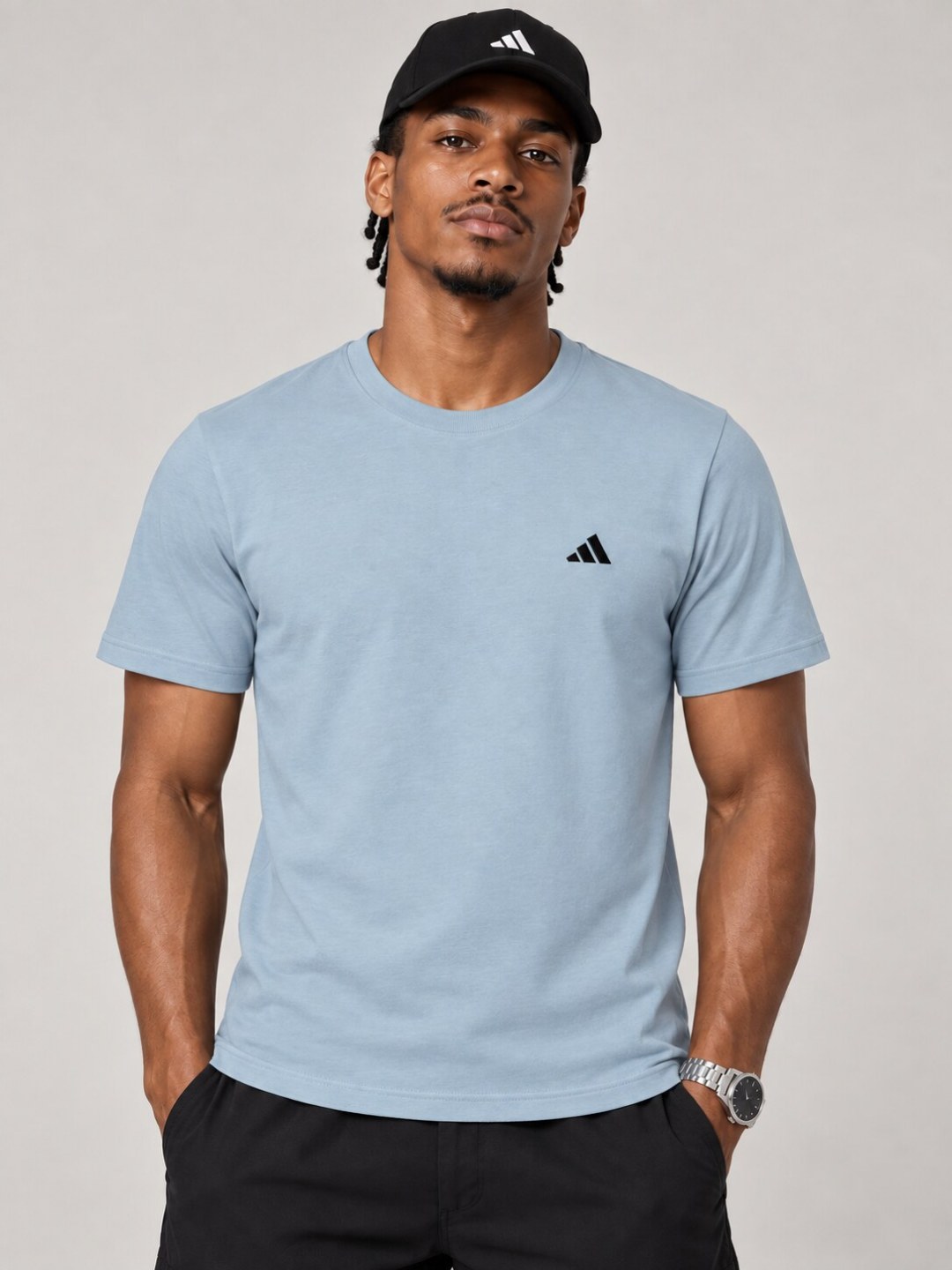 Camiseta Adidas Essential- Azul Caribe — foto 2