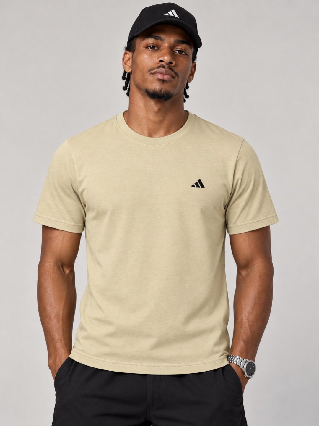Camiseta Adidas Essential- Caqui Claro  — foto 2
