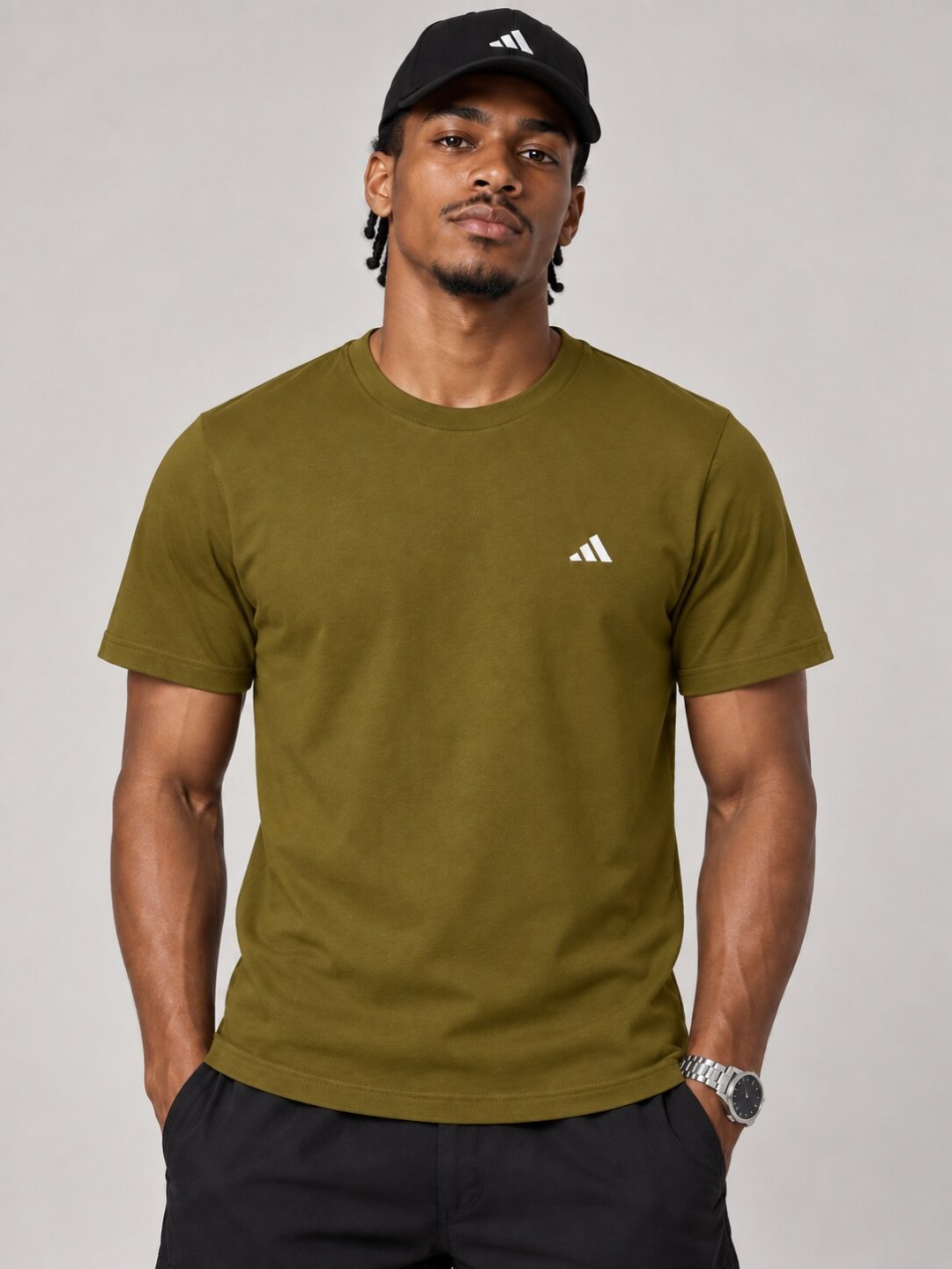 Camiseta Adidas Essential- Caqui Escuro  — foto 2