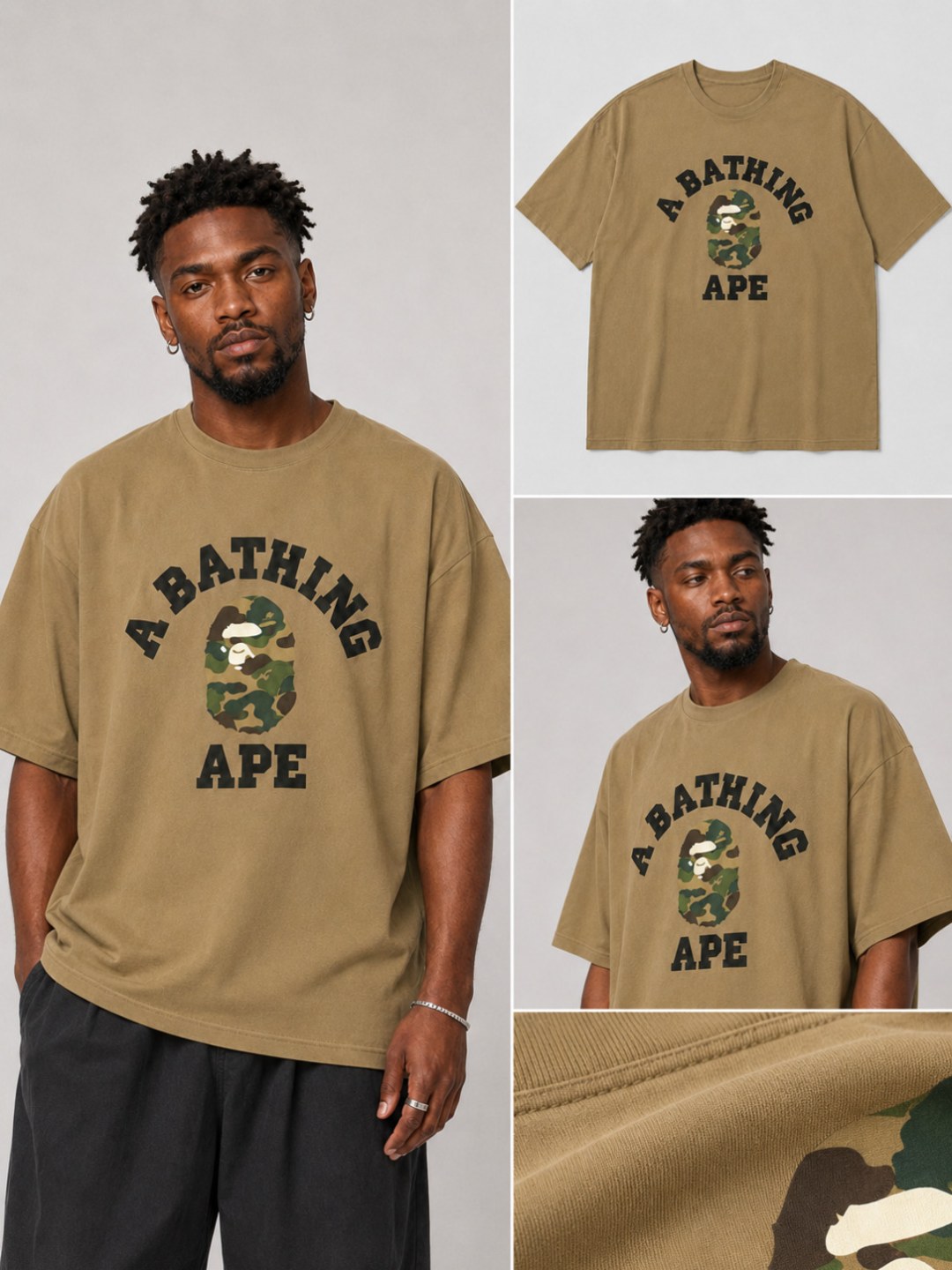 Camiseta Bape- Caqui Claro — foto 3