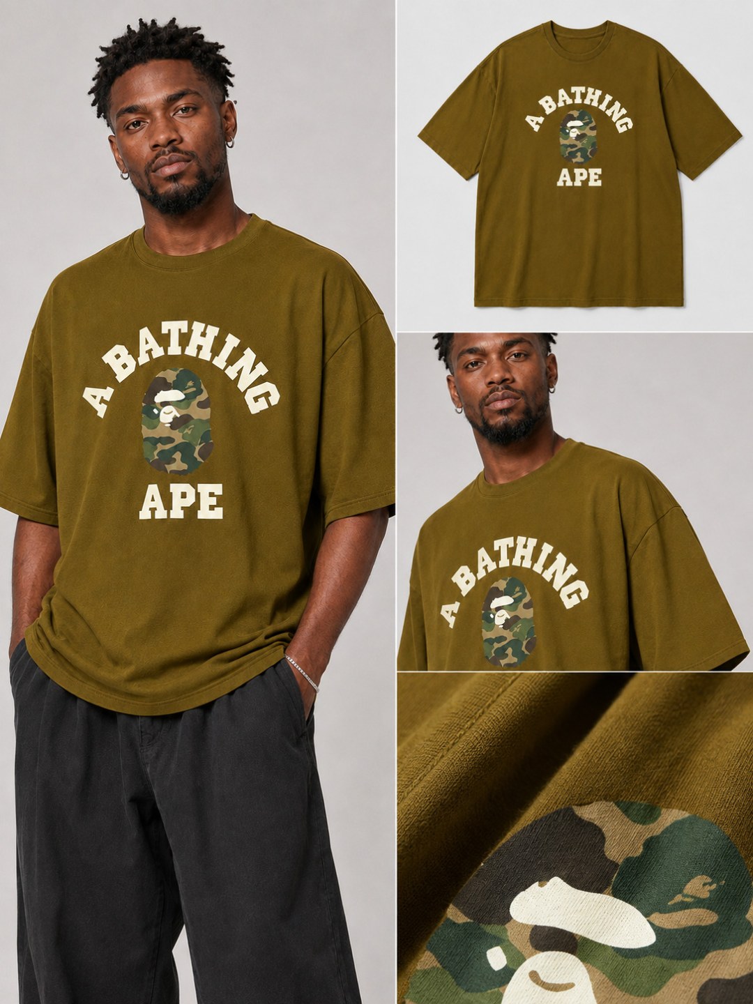Camiseta Bape- Caqui escuro  — foto 3