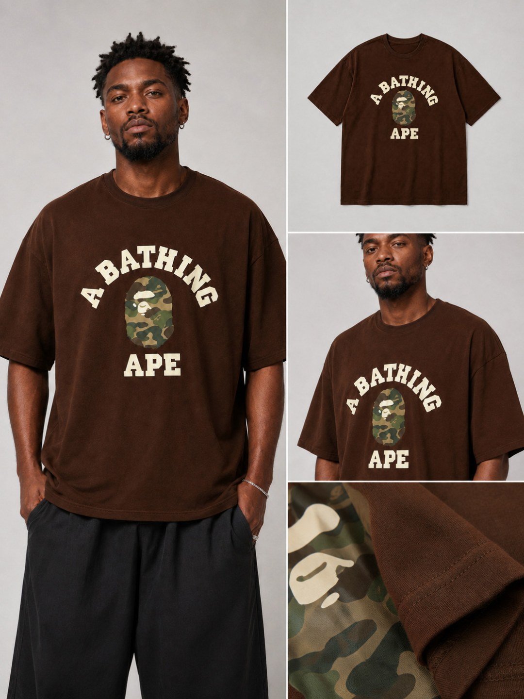 Camiseta Bape- Marrom — foto 3
