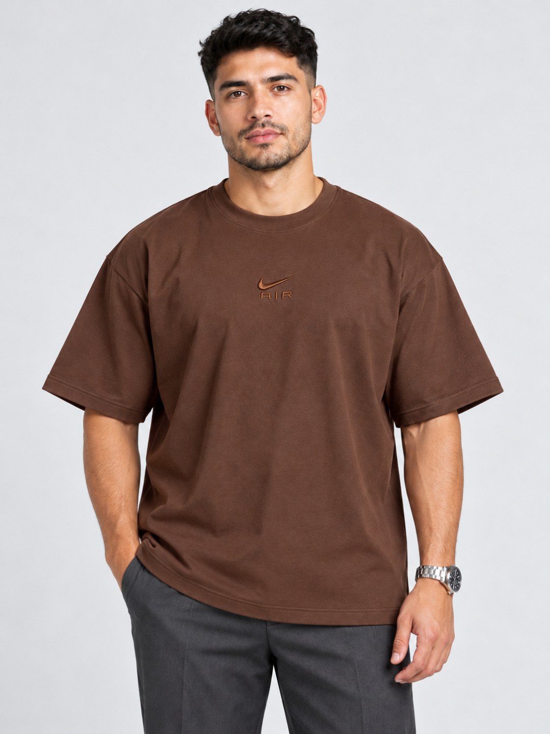 Camiseta Básica Oversized Nike Air Bordada — foto 7