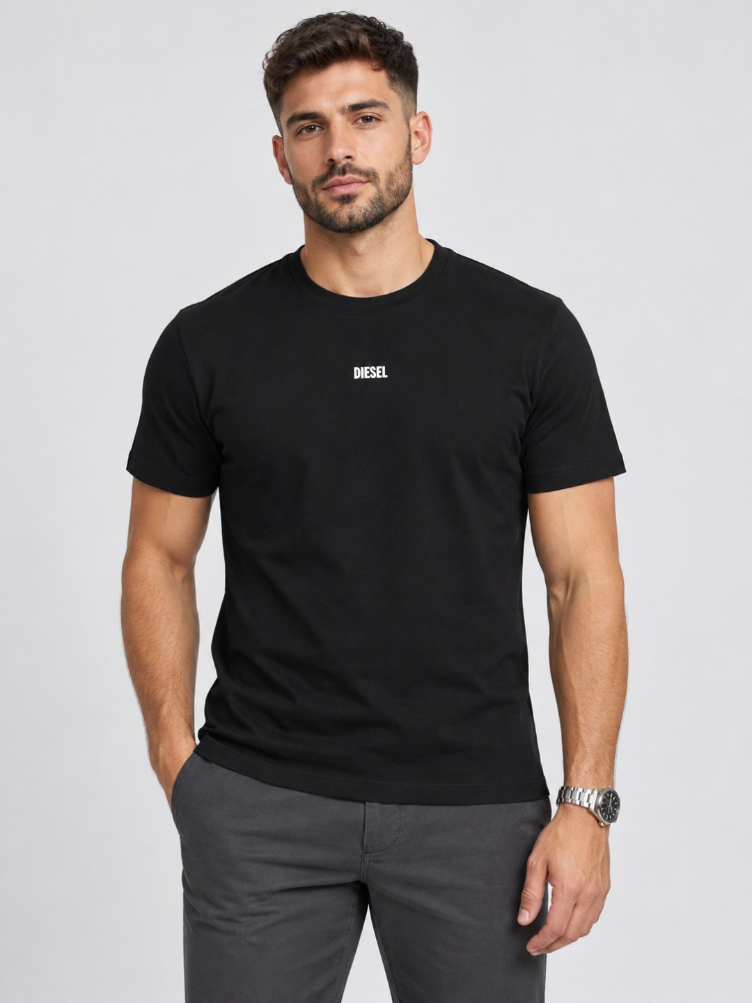 Camiseta Diesel Slim Logo Emborrachada
