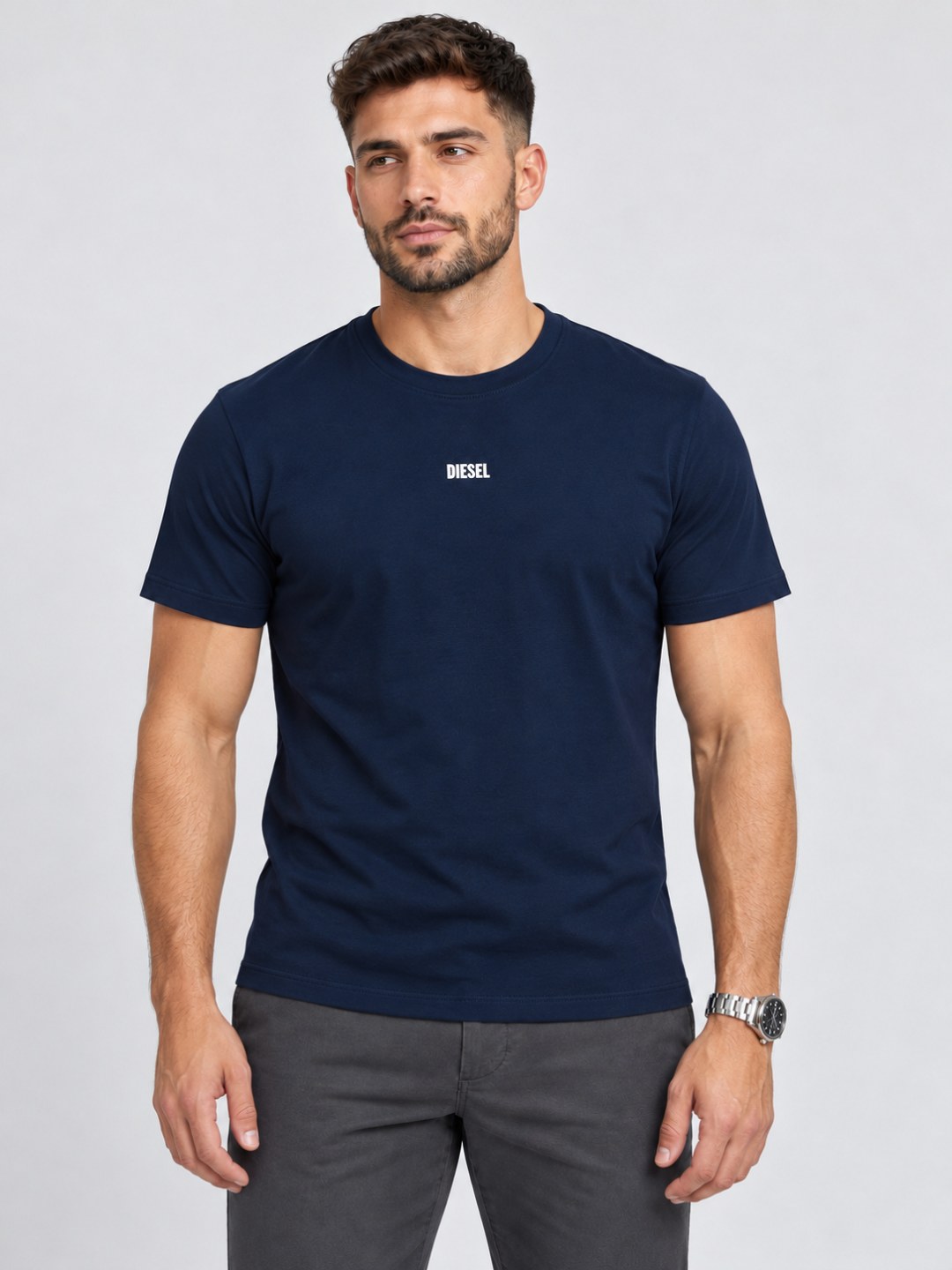 Camiseta Diesel Slim Logo Emborrachada — foto 4