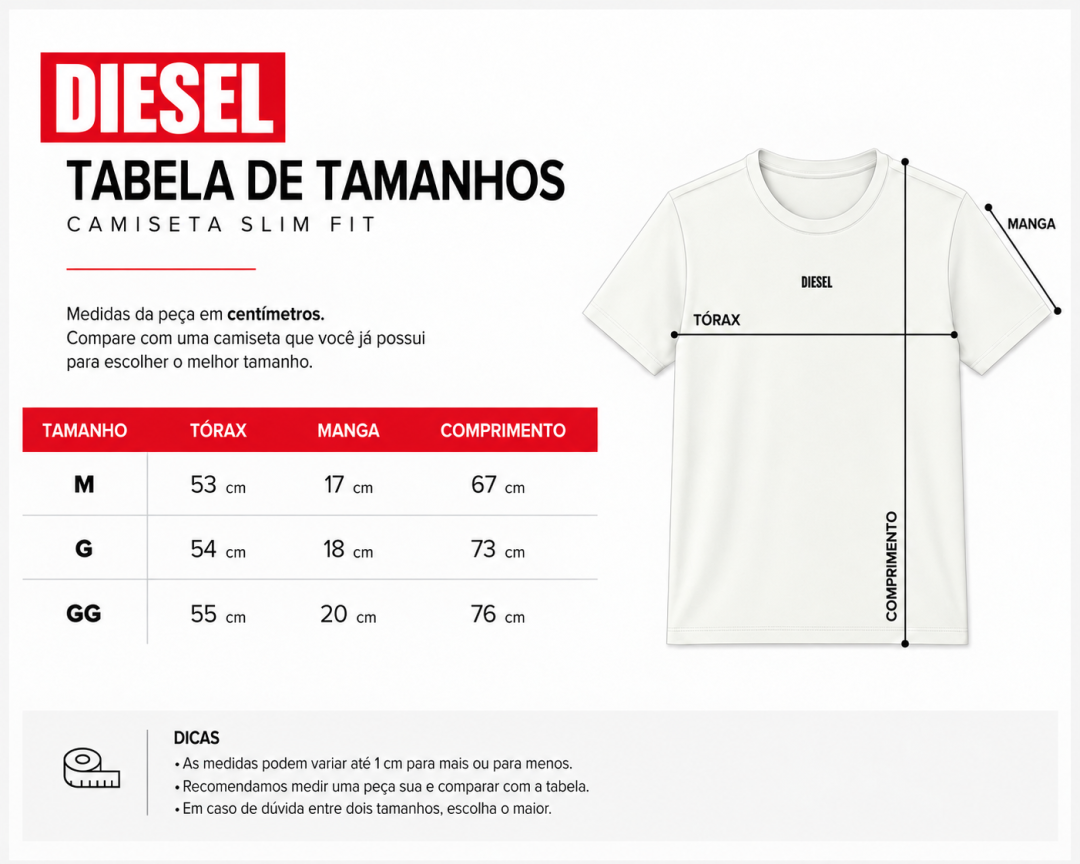 Camiseta Diesel Slim Logo Emborrachada — foto 6