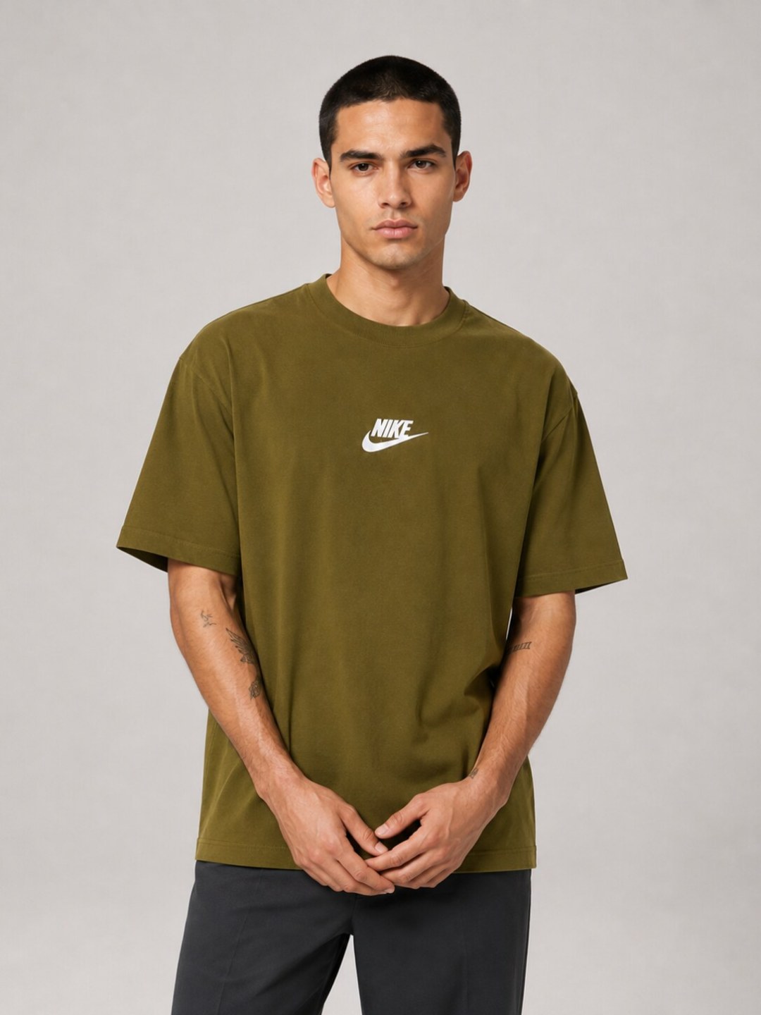 Camiseta Nike Oversized Street Box- Caqui Escuro — foto 4