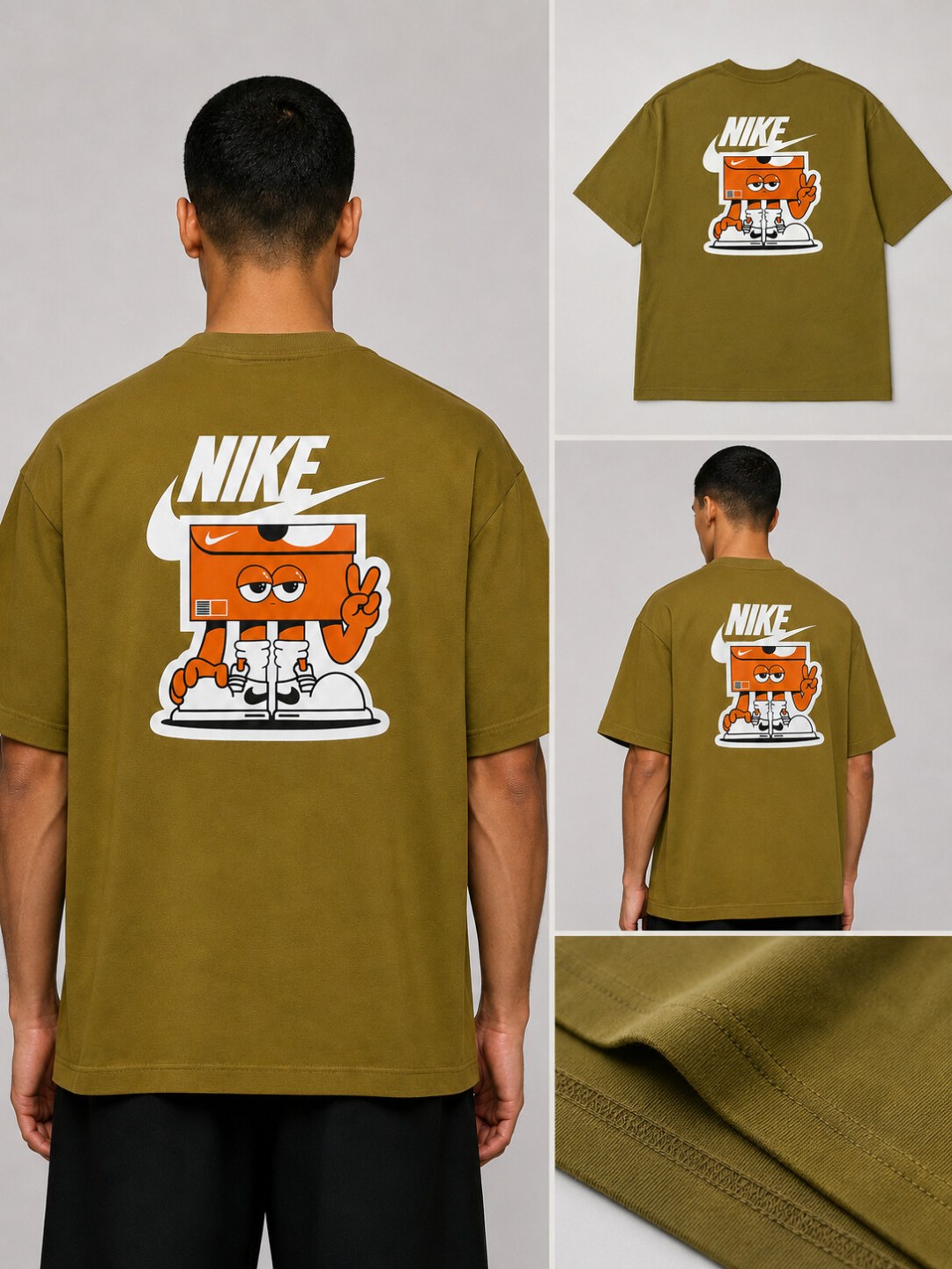 Camiseta Nike Oversized Street Box- Caqui Escuro — foto 5
