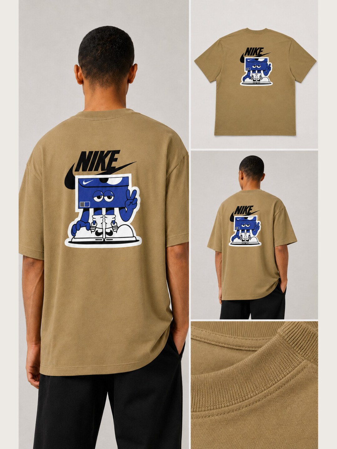 Camiseta Nike Oversized Street Box- Bege — foto 5