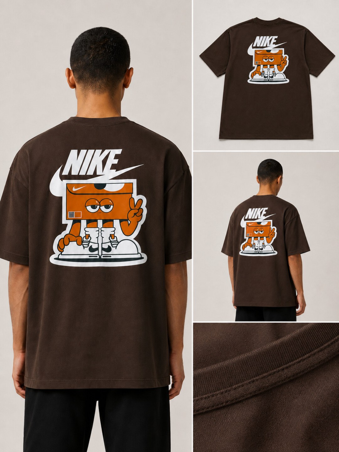 Camiseta Nike Oversized Street Box- Marrom — foto 5
