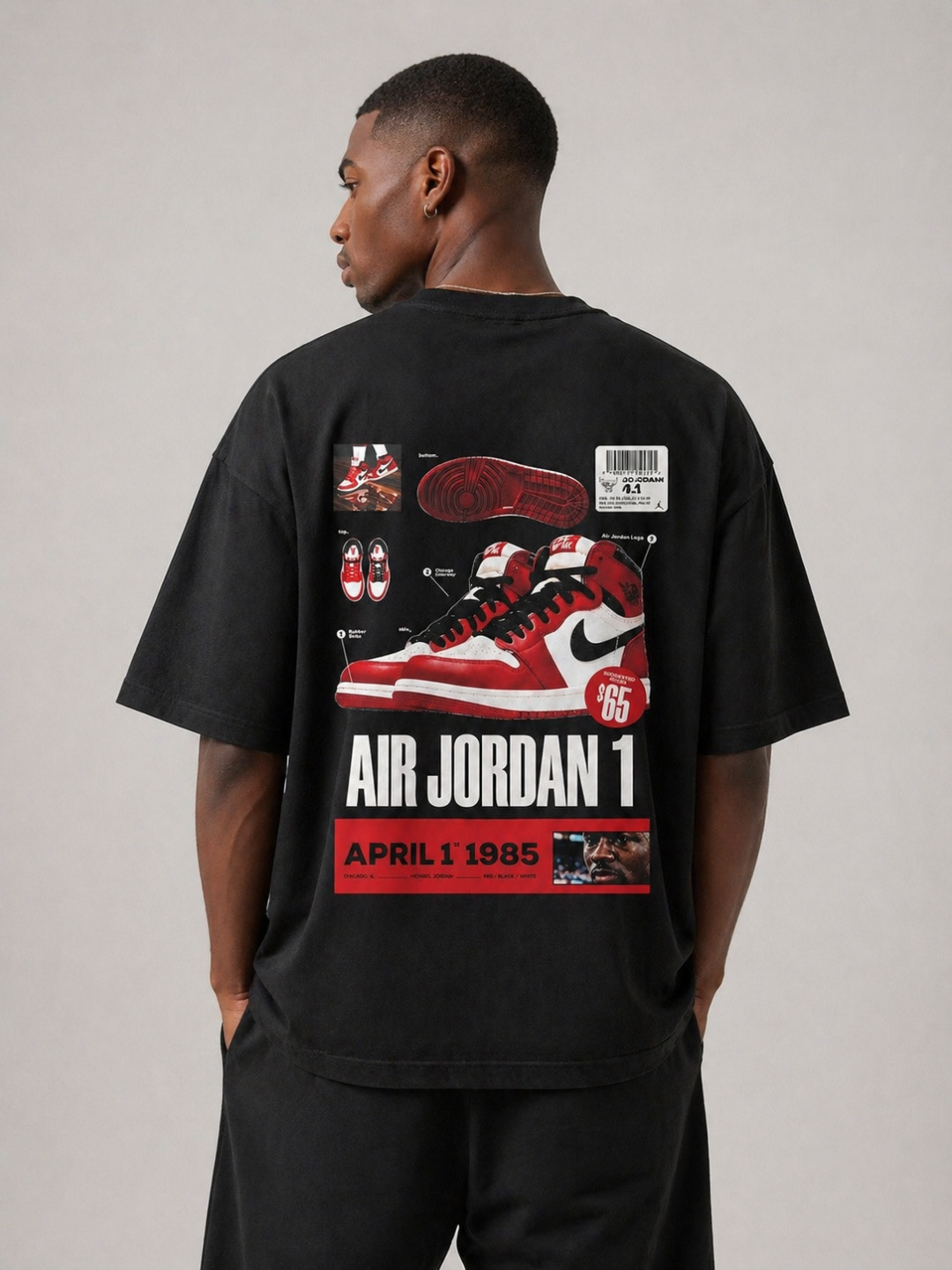 Camiseta oversized Air Jordan preta  — foto 2