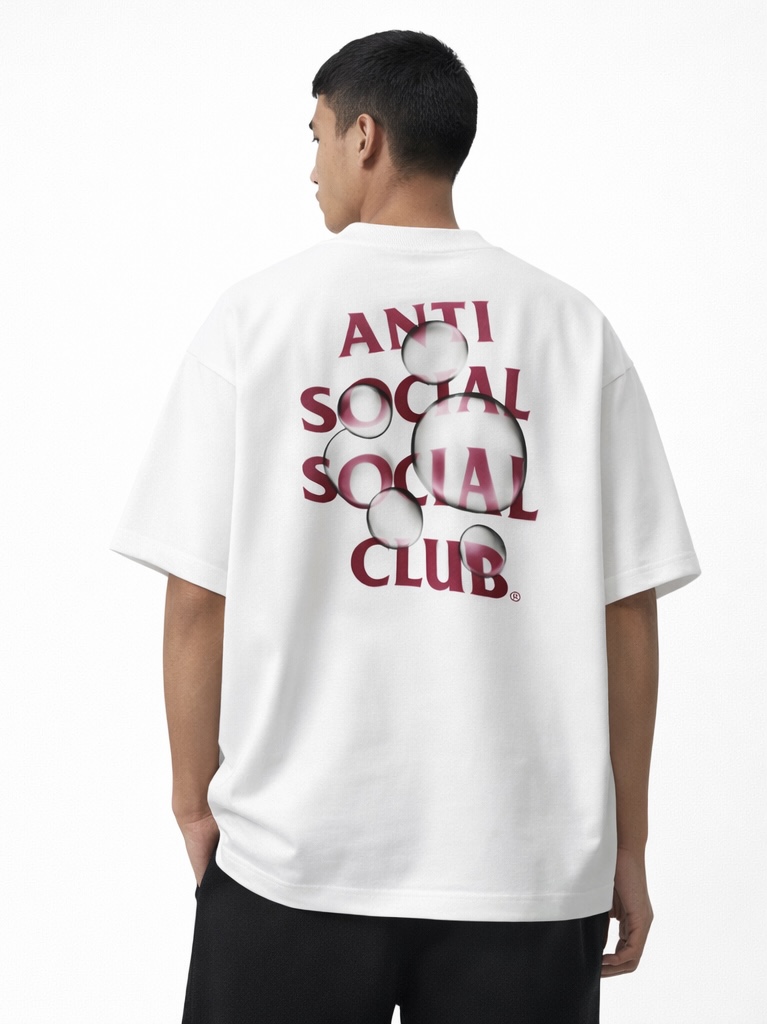Camiseta oversized anti social branca  — foto 3