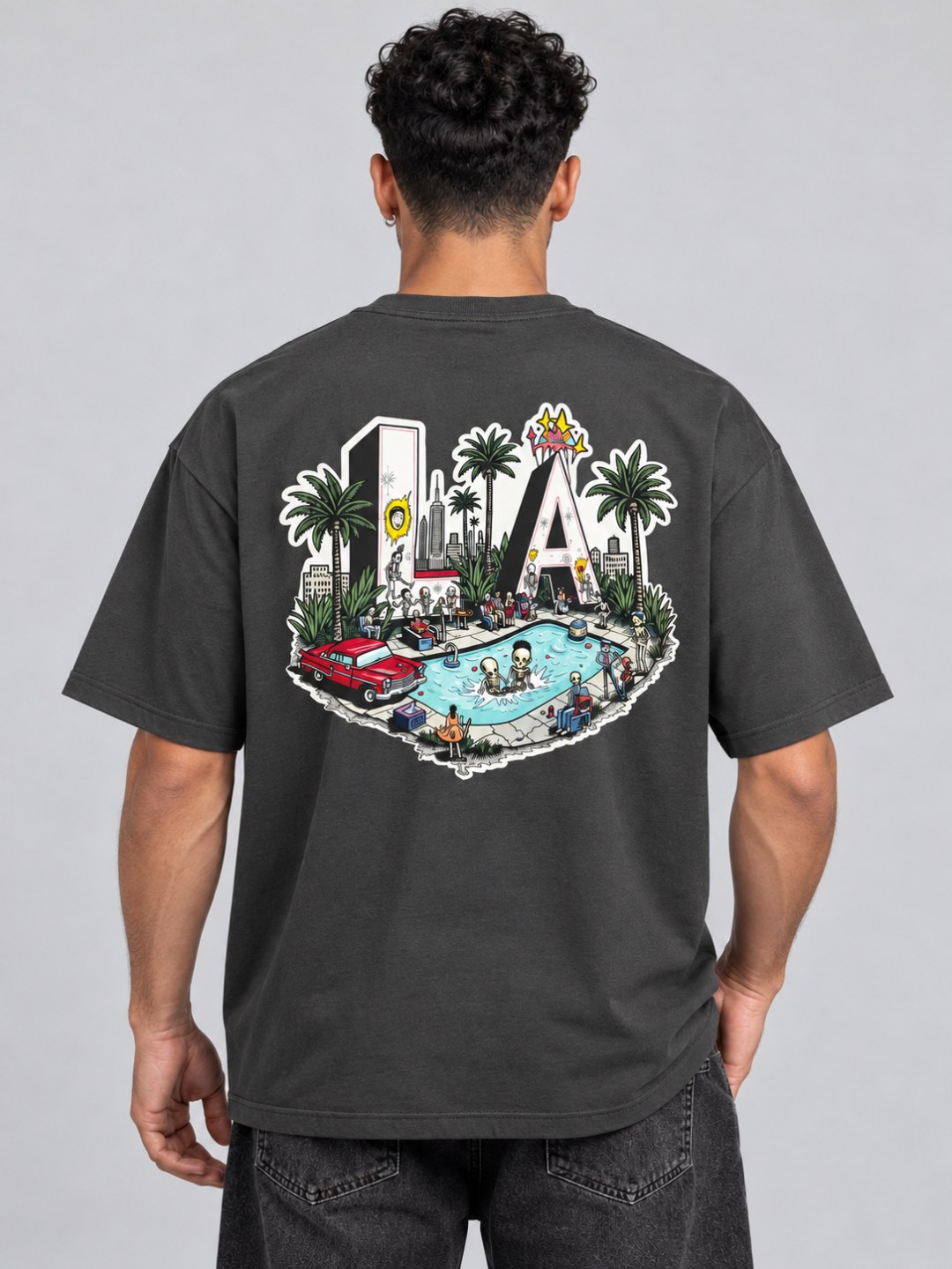 Camiseta Oversized LA Pool Party