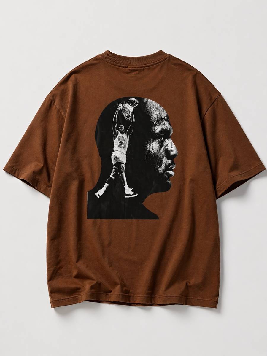 Camiseta oversized MJ marrom 