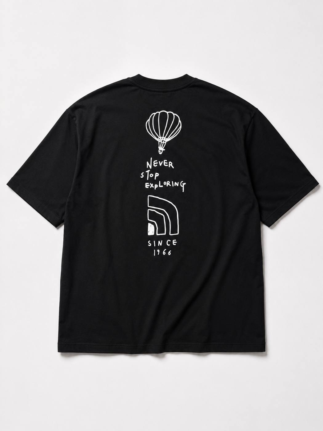 Camiseta Oversized North Face Never Stop Exploring Preta 