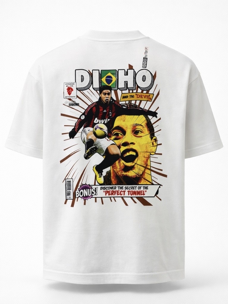Camiseta oversized Ronaldinho off white 