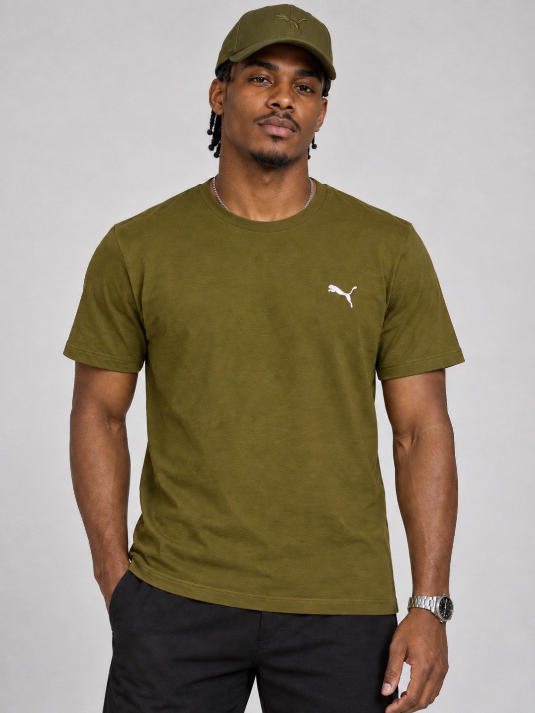 Camiseta Puma Essential- Caqui Escuro — foto 2