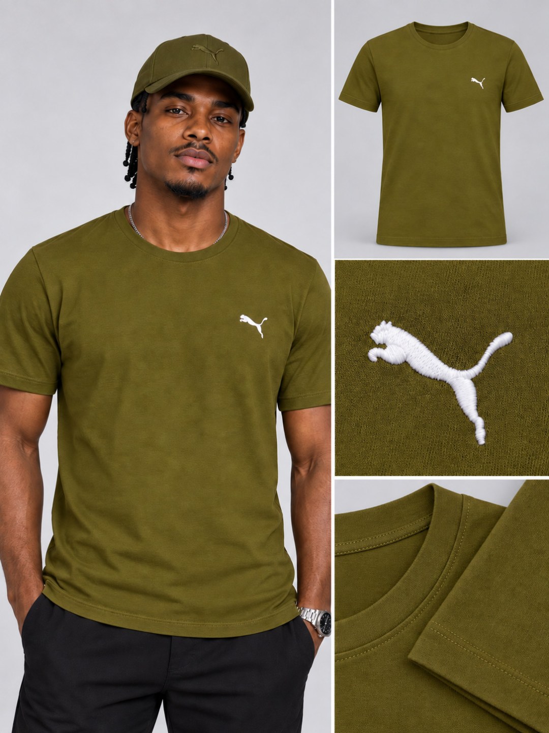 Camiseta Puma Essential- Caqui Escuro — foto 3