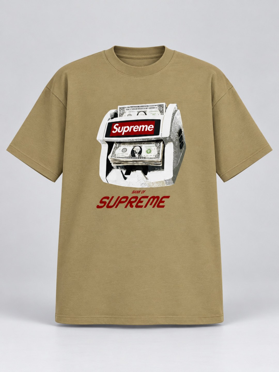 Camiseta Supreme Bank- Bege