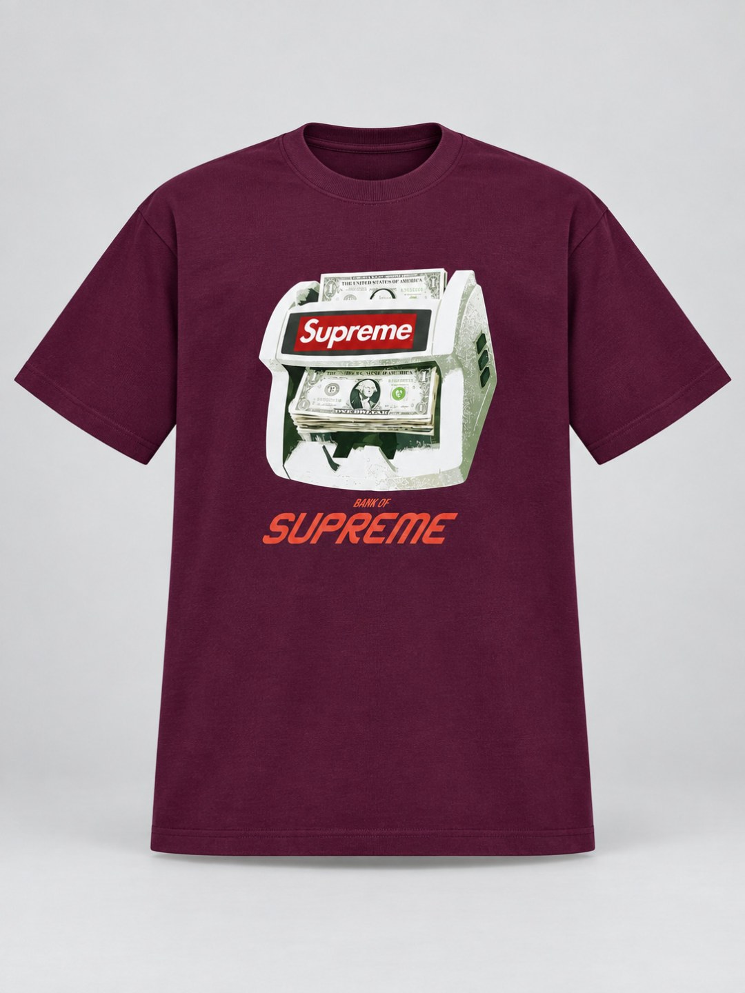 Camiseta Supreme Bank- Vinho 