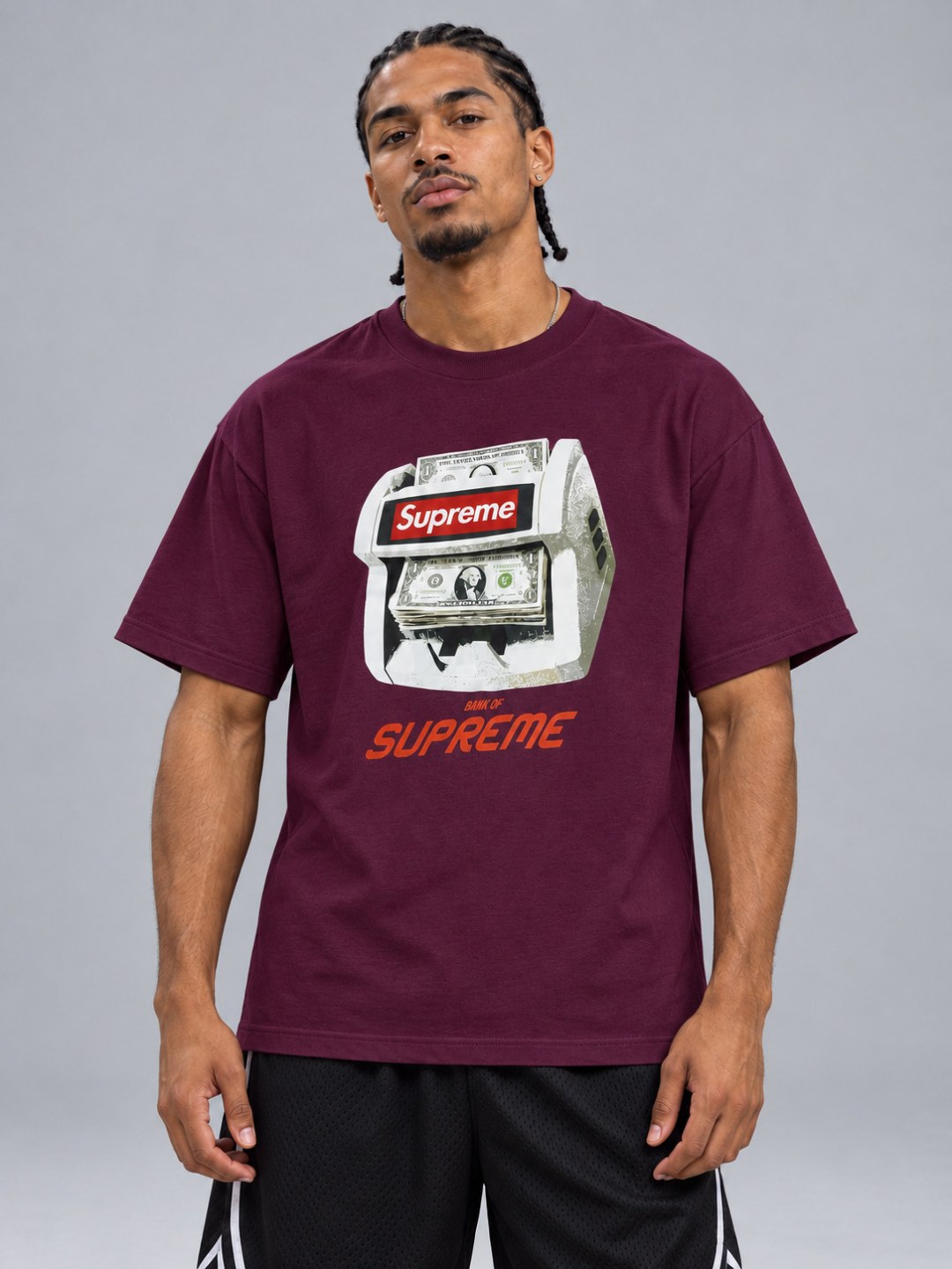 Camiseta Supreme Bank- Vinho  — foto 2