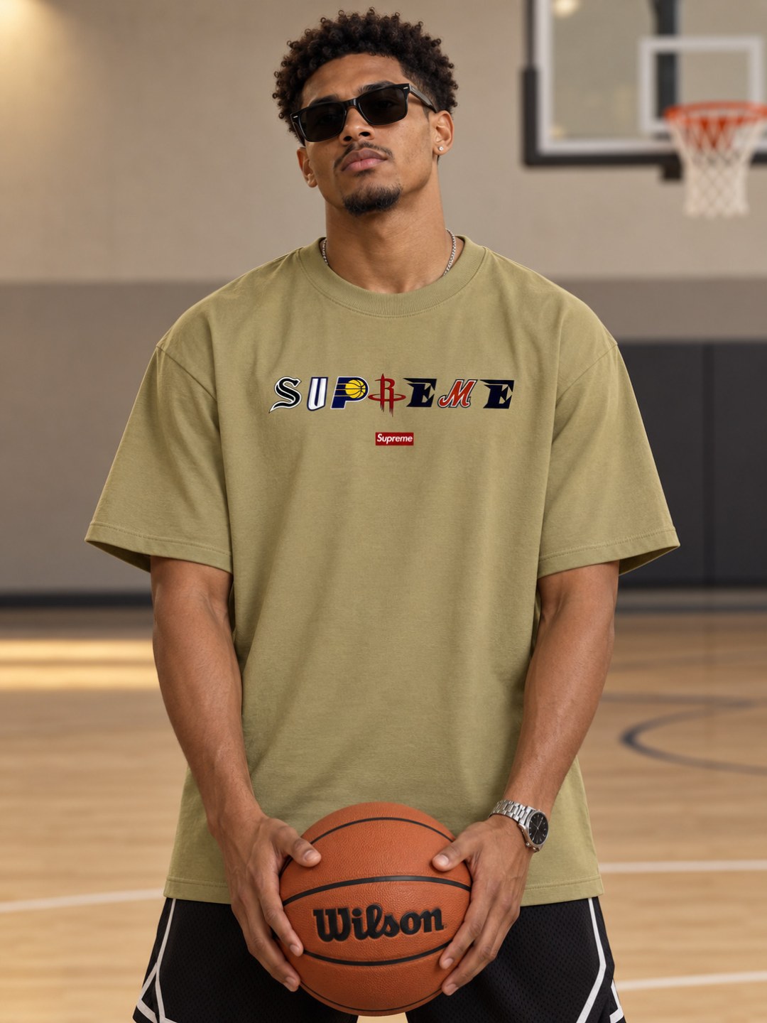 Camiseta Supreme Courtside- Caqui Claro — foto 2