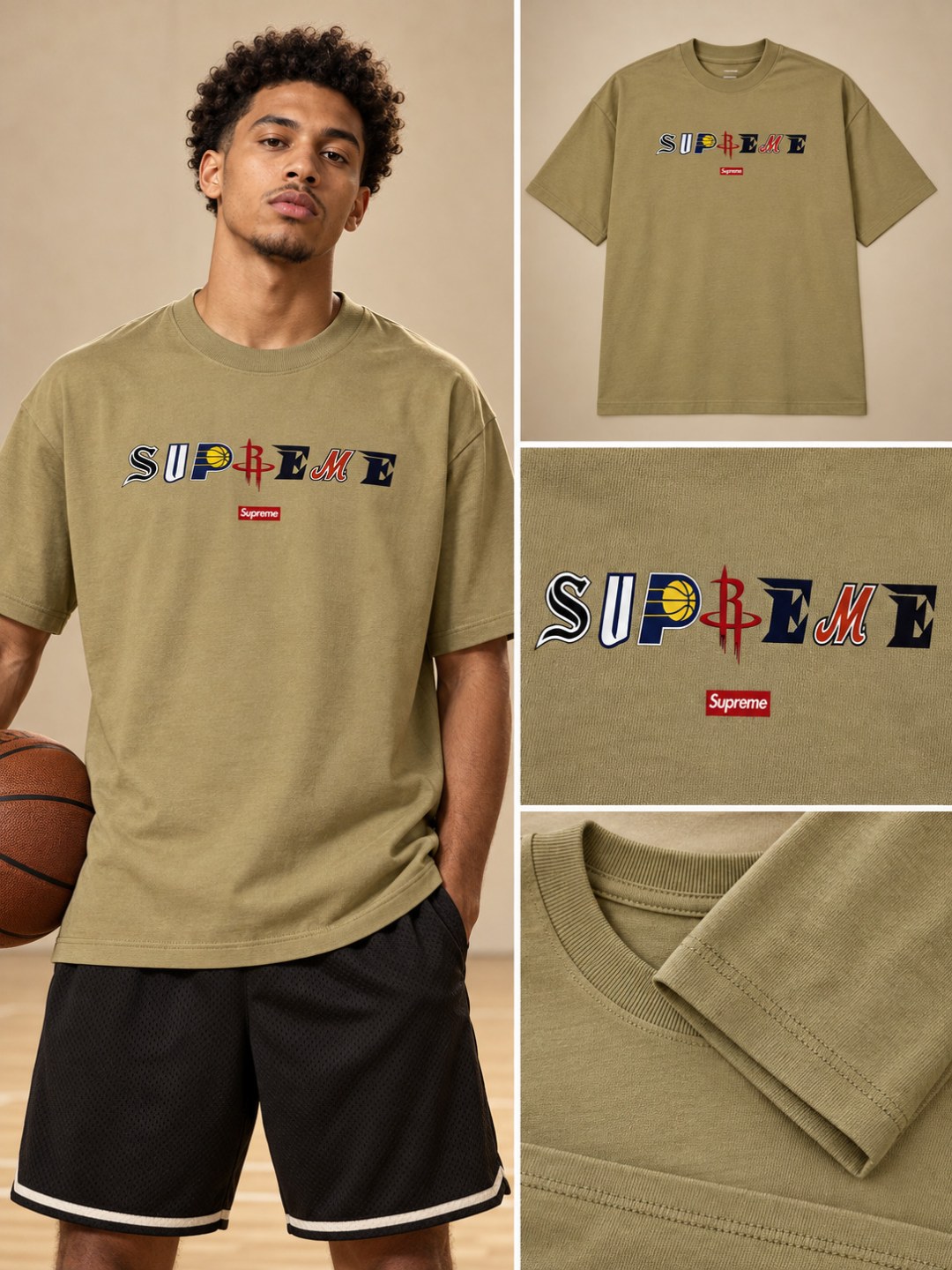 Camiseta Supreme Courtside- Caqui Claro — foto 3