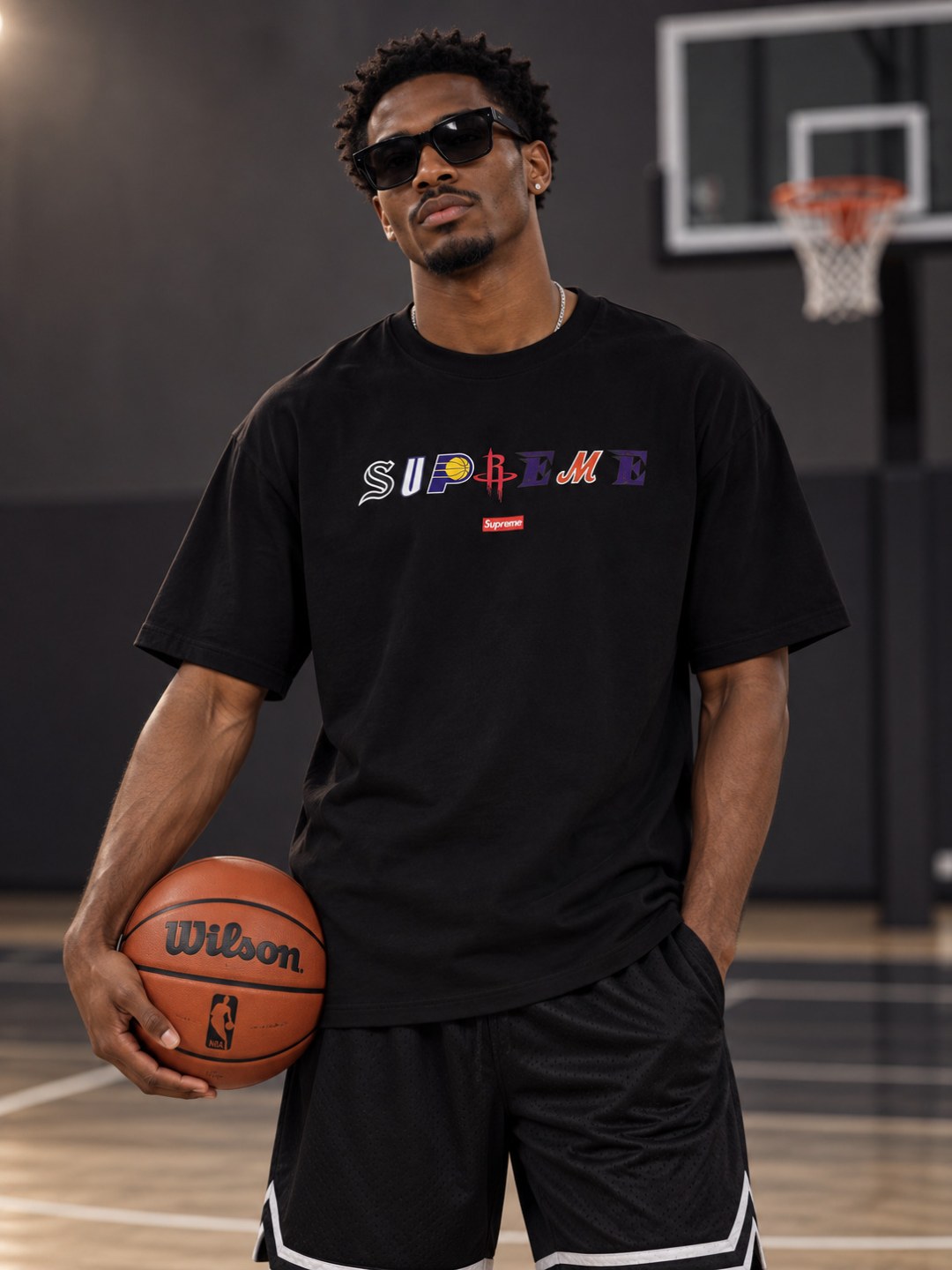 Camiseta Supreme Courtside- Preta — foto 2