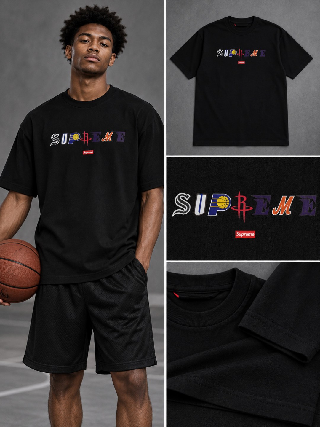 Camiseta Supreme Courtside- Preta — foto 3