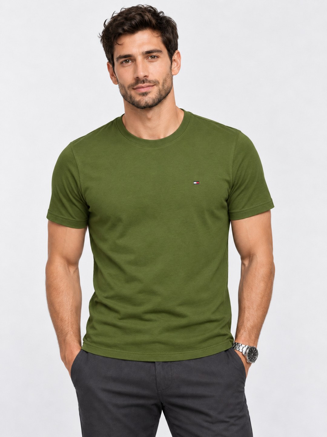 Camiseta Tommy Hilfiger Slim Essential — Preto  — foto 2