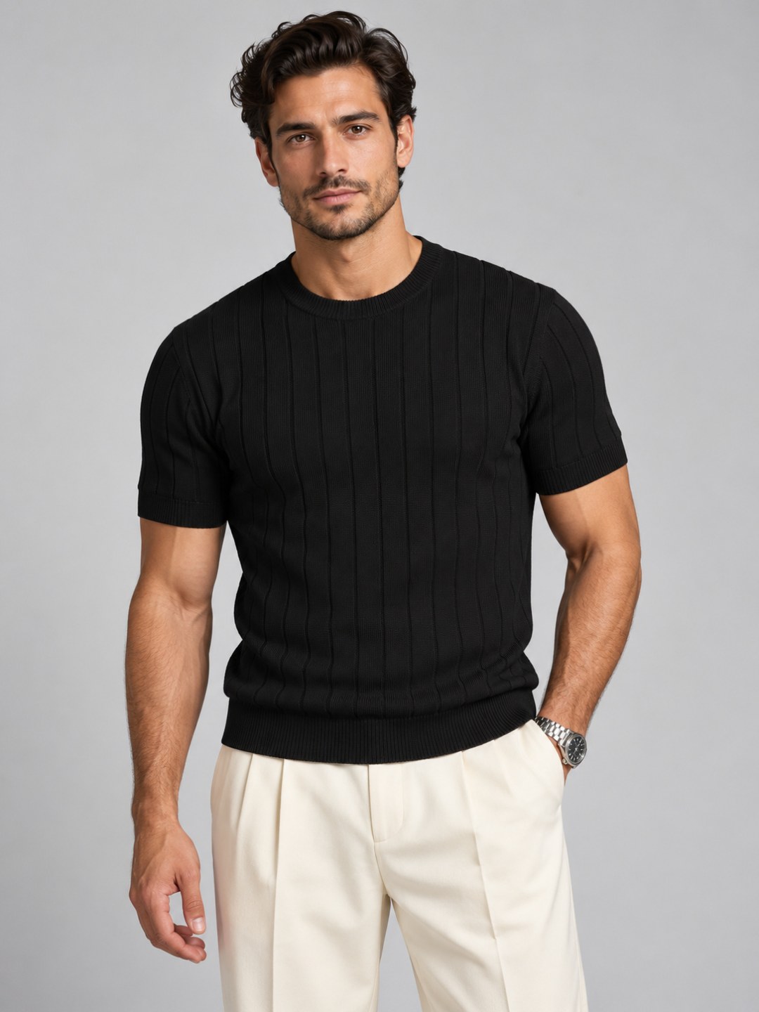 Camiseta Tricô textura Vertical