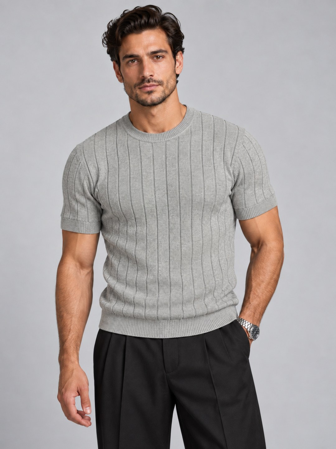 Camiseta Tricô textura Vertical — foto 5