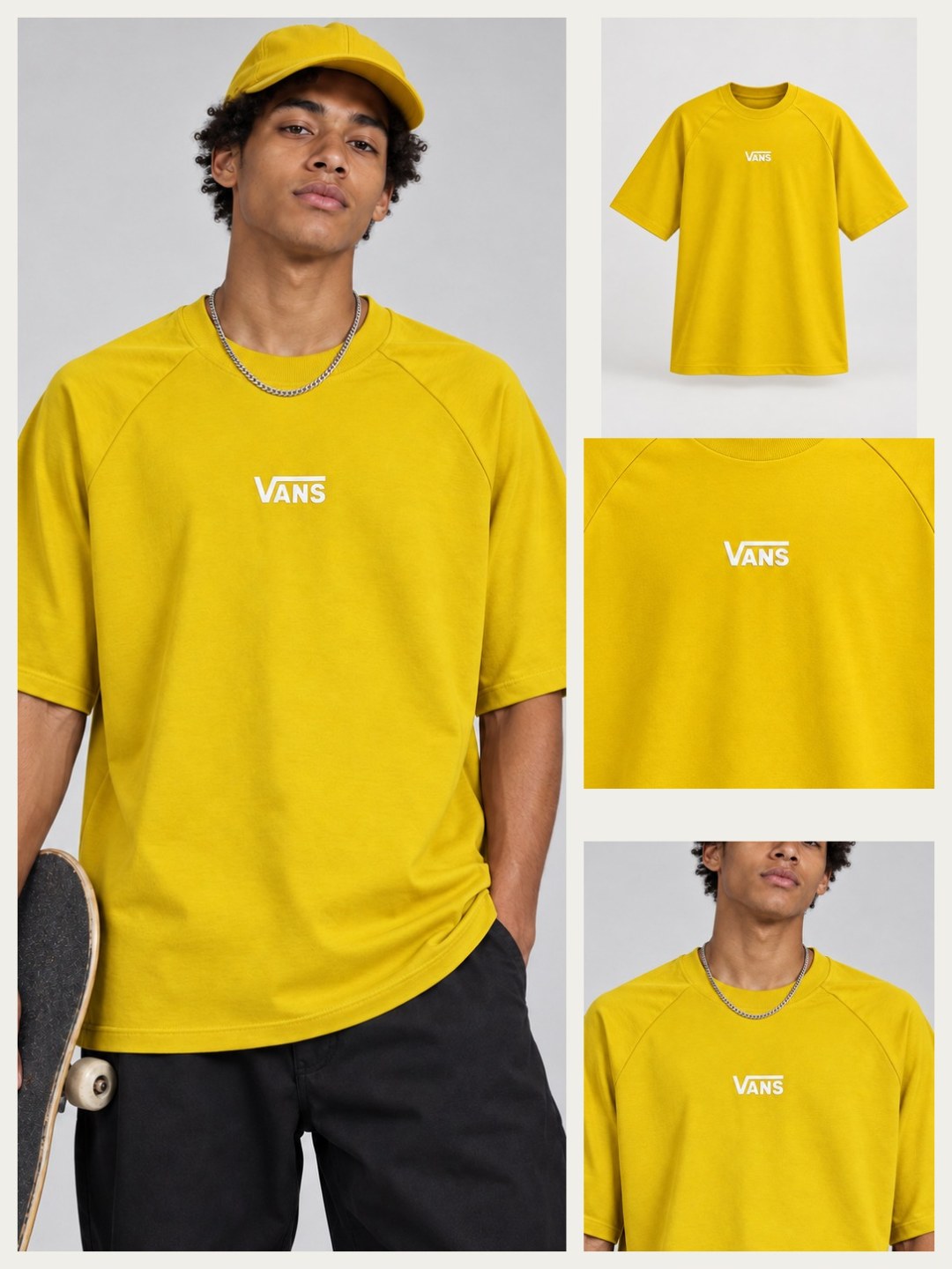 Camiseta Vans Raglan Oversized- Amarela — foto 3