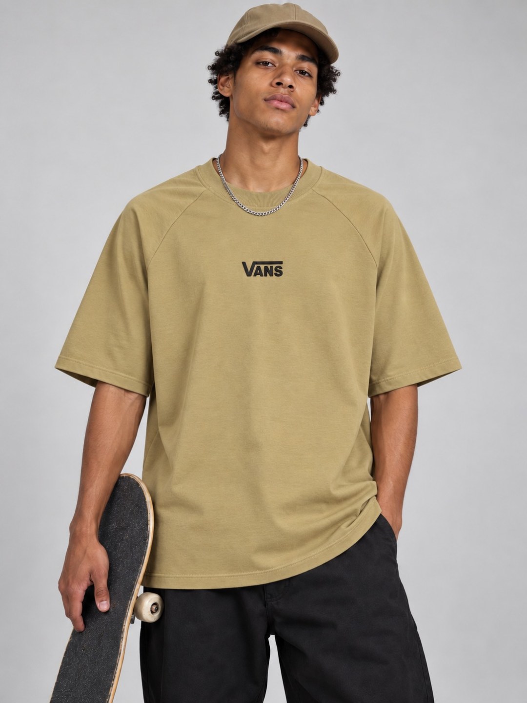 Camiseta Vans Raglan Oversized- Bege — foto 2