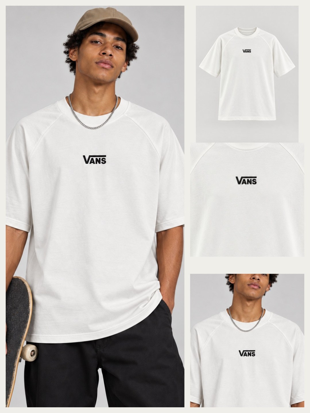 Camiseta Vans Raglan Oversized- Off — foto 3