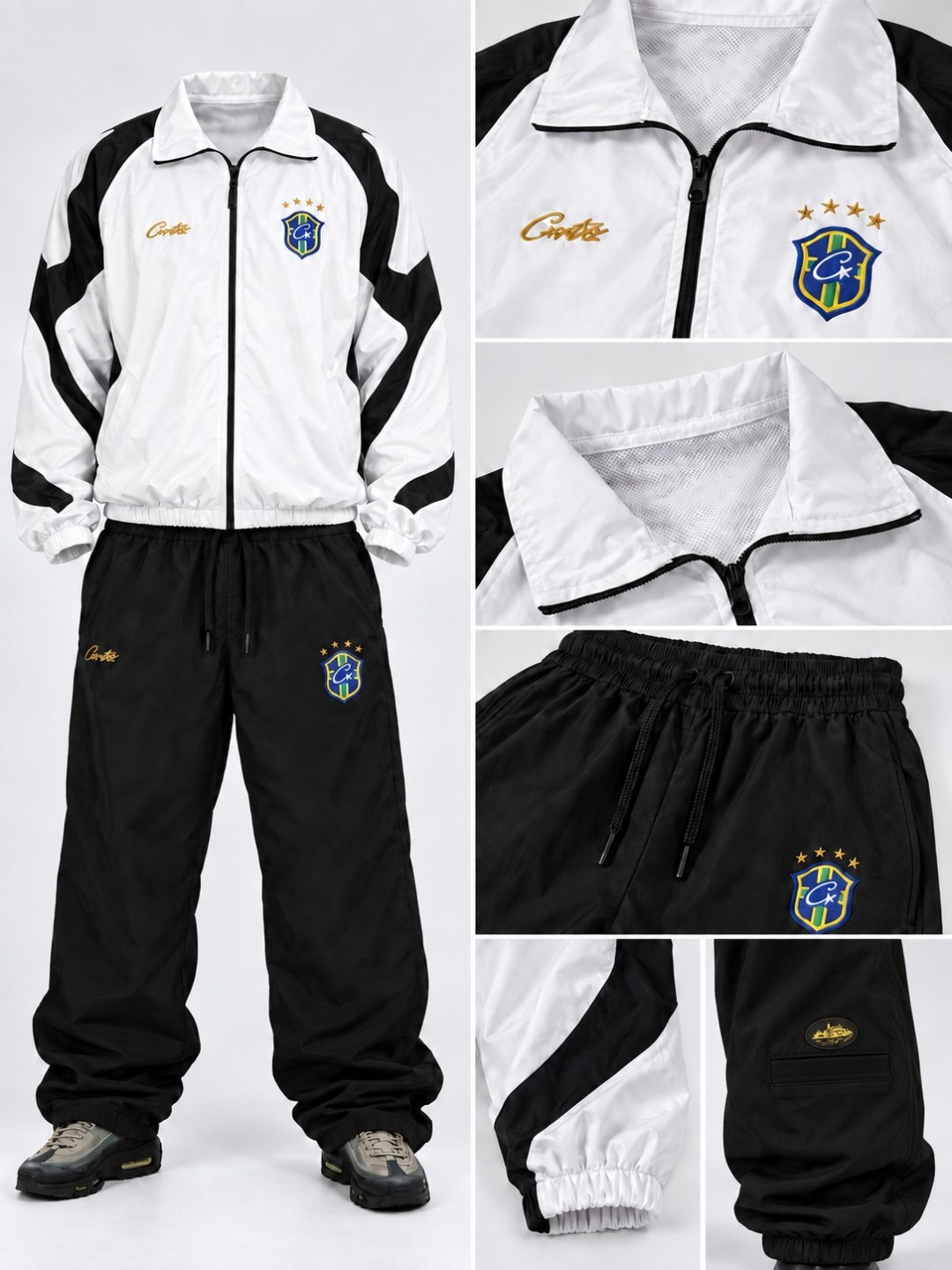 Conjunto Streetwear Corteiz Track- Branco/preto  — foto 5