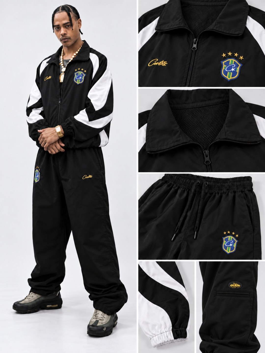 Conjunto Streetwear Corteiz Track- Preto/Branco  — foto 5