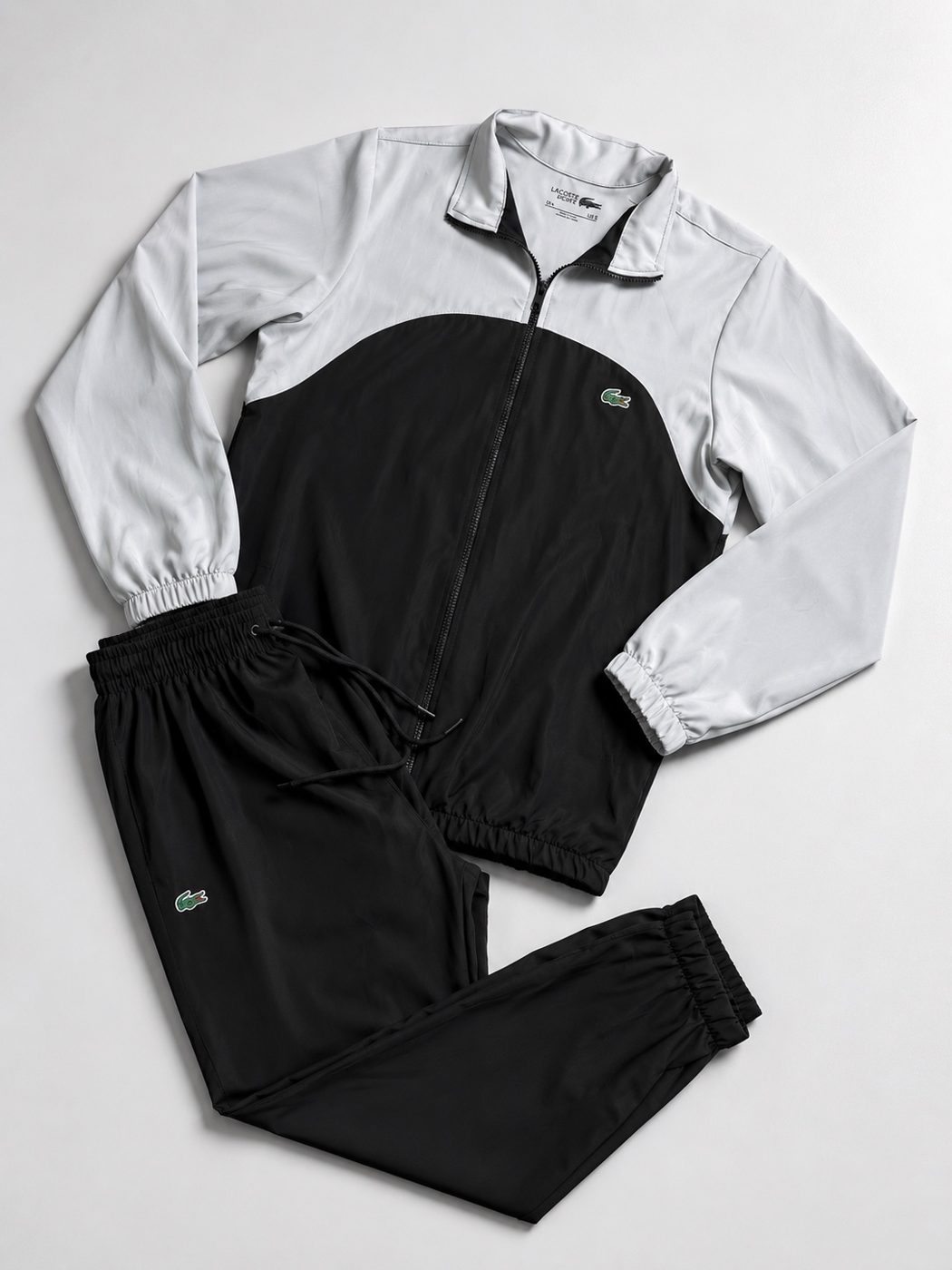 Conjunto táctel Lacoste preto/cinza 
