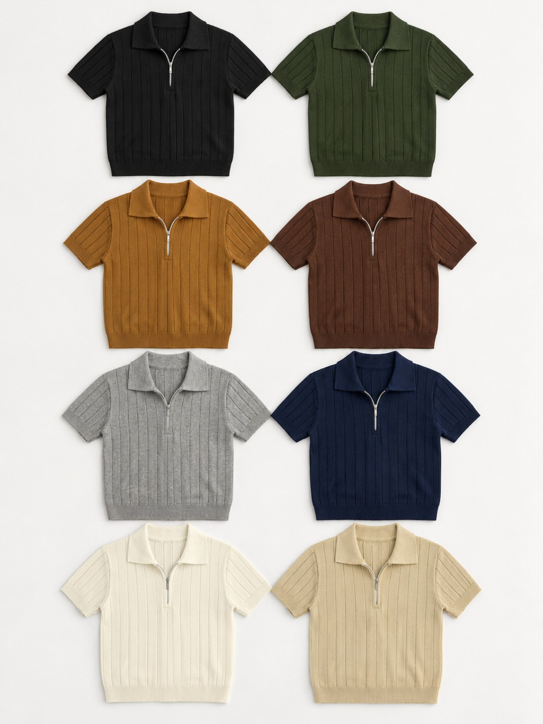 Polo Zara de Tricô Canelado Slim com Zíper — foto 8
