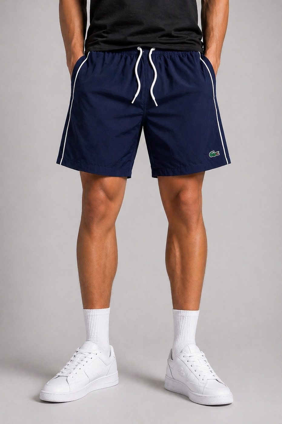 Short elastano Lacoste azul marinho  — foto 2