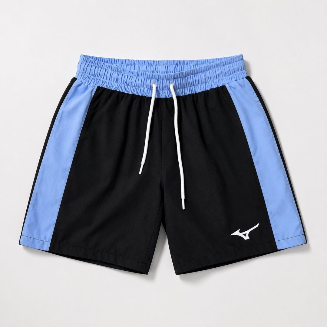 Short elastano Mizuno preto/azul